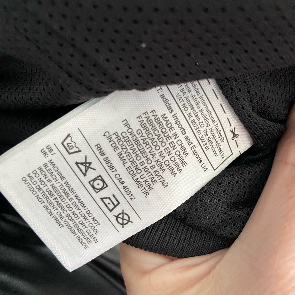 Adidas S Black Three Stripe Full Zip Athletic Sports Active Jacket Pockets - Picture 6 of 6